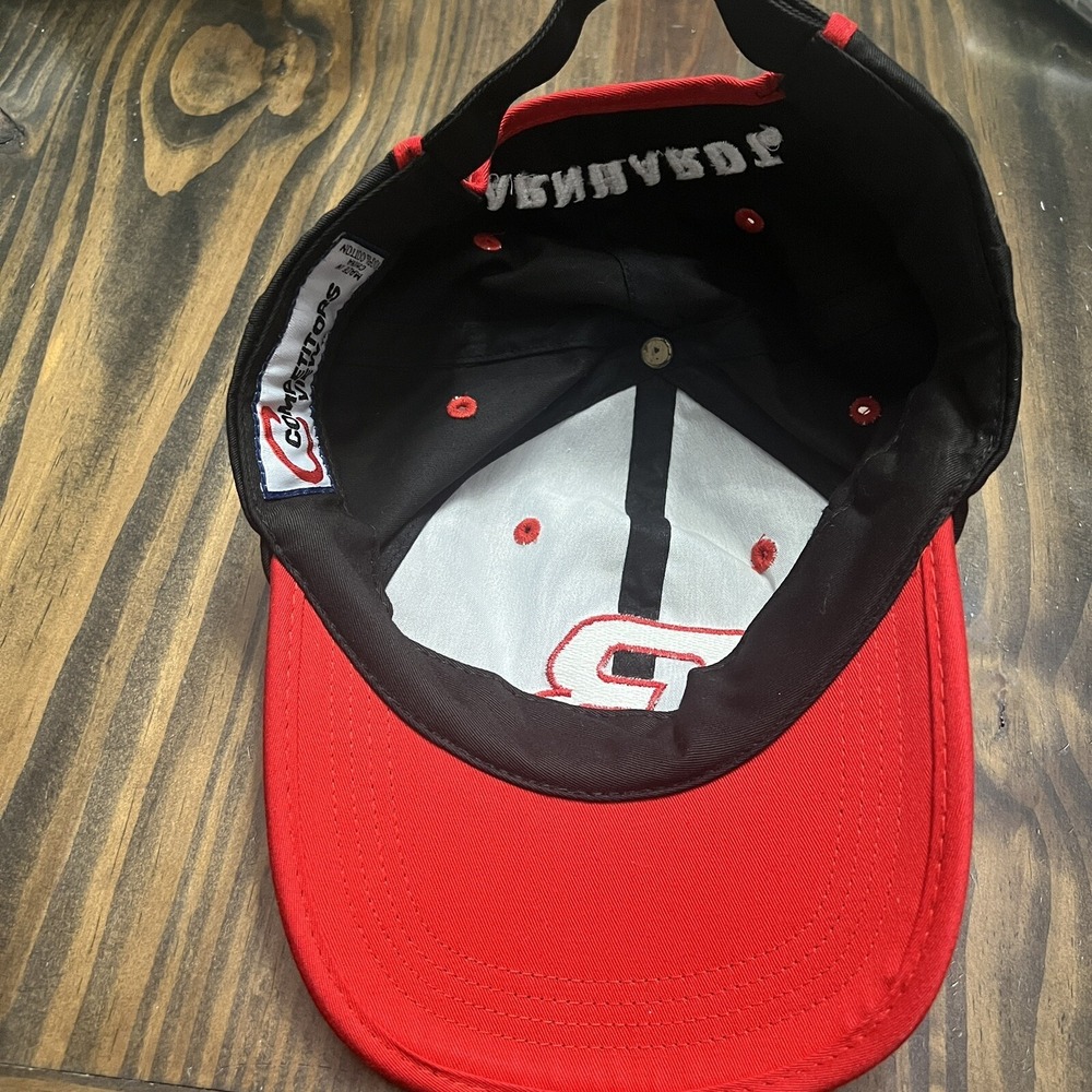 DALE EARNHARDT #3 VINTAGE ADJUSTABLE STRAP BASEBALL HAT/CAP, BLACK/RED, NASCAR - Picture 4 of 5